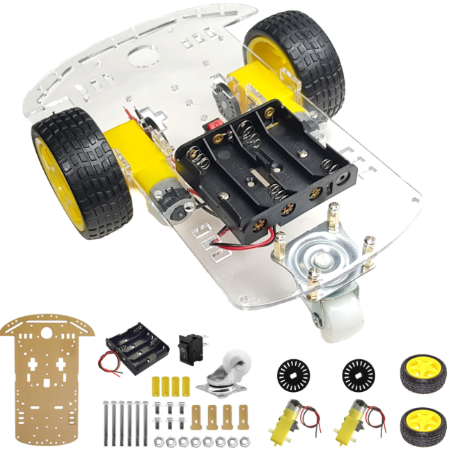 2WD 2 Wheel Transparent Robot Motor Chassis Kit for Arduino – KSH 1,000 at HIMA TRONICS Mombasa – Quality electronics in Kenya
