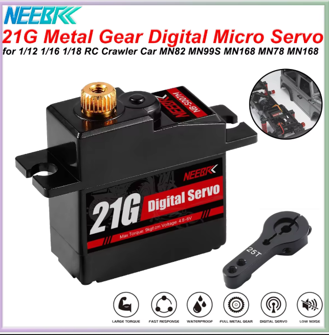 NEEBRC 21G Metal Gear Waterproof Dgital RC Servo for 1/14 1/16 1/18 RC Car Drone Boat Hyper Go 14209 14210 MN99S MN82 MN78 WPL – KSH 1,500 at HIMA TRONICS Mombasa – Quality electronics in Kenya