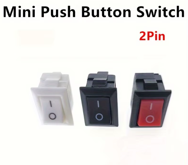 Mini Rocker Switch SPST Black and Red Snap in Switches Button AC 250V 3A / 125V 6A 2 Pin I/O 10*15mm On-off Switch Rocker – KSH 40 at HIMA TRONICS Mombasa – Quality electronics in Kenya