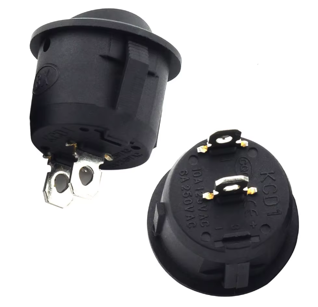 Round Rocker Switch On Off AC 3A/250V 6A/125V 2 Lug SPST On/Off 2 Pin Mini Boat Switch – KSH 40 at HIMA TRONICS Mombasa – Quality electronics in Kenya